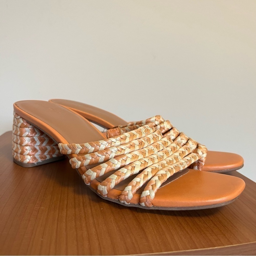 Universal Thread Orange and White Woven Heeled Sandals - size 9.5 - Picture 6 of 6